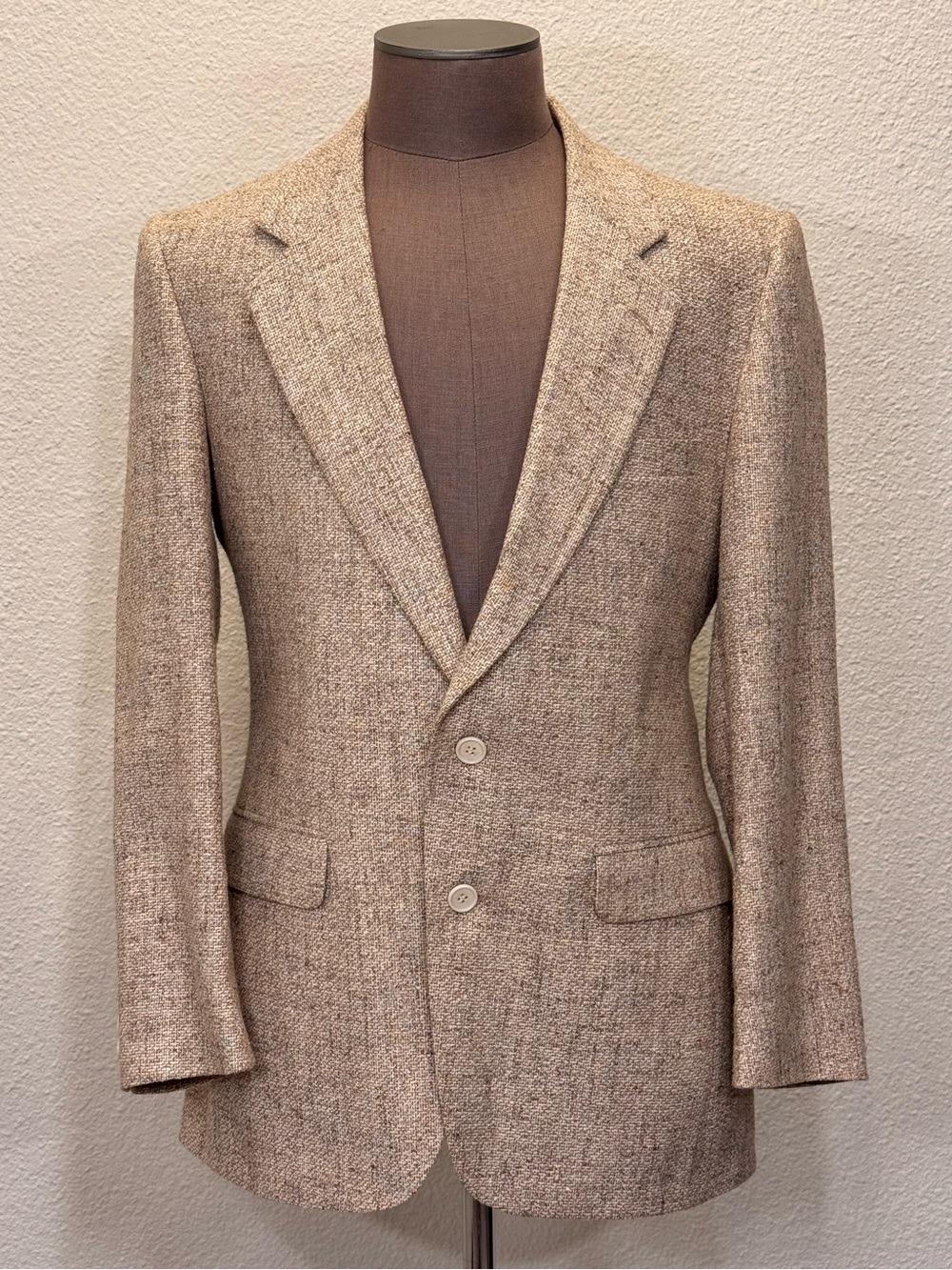 Vintage Axiom Men’s 42R Tweed Blazer Emporium-Capwell Tan Sport Coat